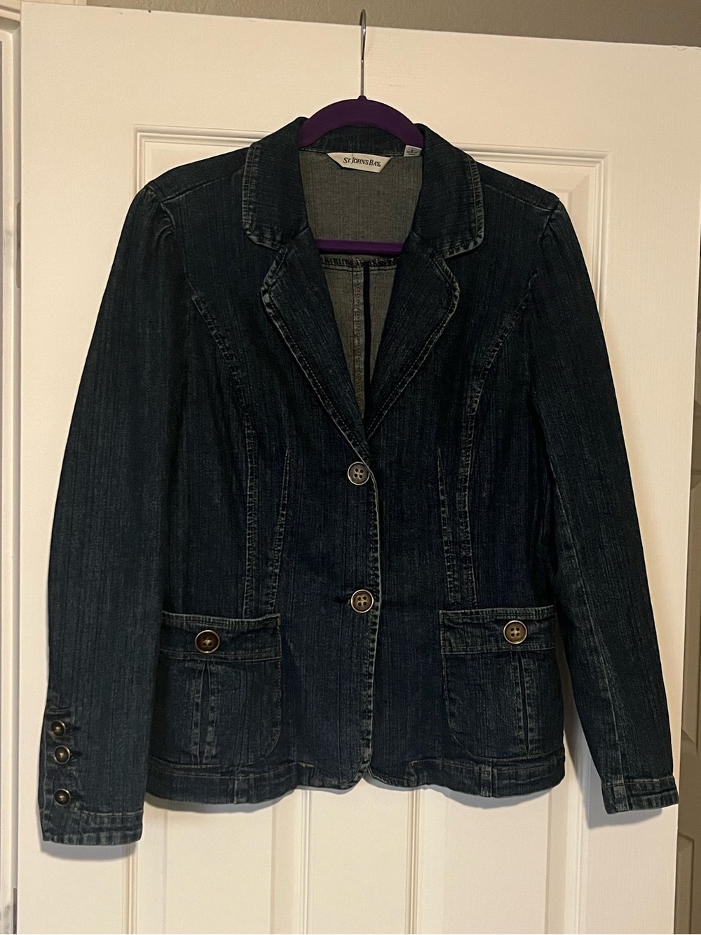 St. John's Bay Dark Blue Denim Blazer Jacket